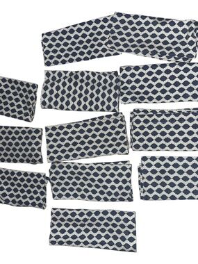 Pehr Chambray Blue Indian block print set 12 cotton napkins